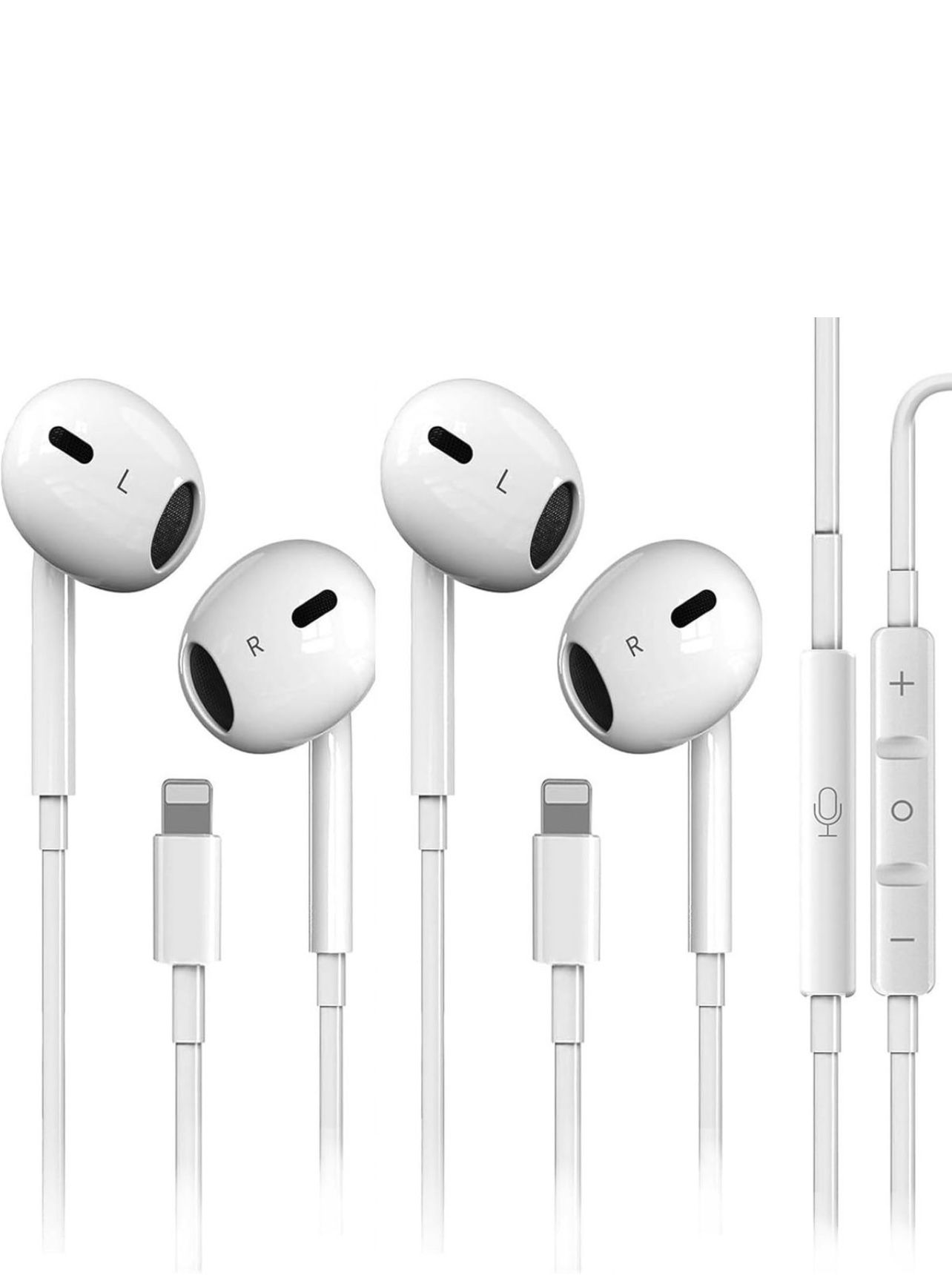 2 Packs Wired Headphones for iPhone Earbuds with Built-in Microphone & Volume Control HiFi Stereo Nosie Reduction Earphones Compatible with iPhone 14