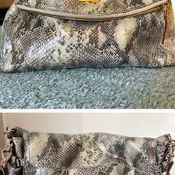 Kate Spade Metallic Snakeskin Leather satchel crossbody CobbleHill