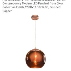 Access Lighting - HI Access 28102LEDDLP-BCP/CP Contemporary Modern LED Pendant from Glow Collection Finish, 12.00x12.00x12.00, Brushed Copper