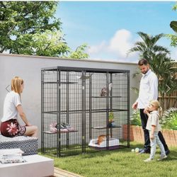 Outdoor Catio with Hammock & UV Protection Shelter