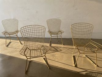 Wire Dining Chairs Mid Century Modern Gold Set of 4 Vanity Accent Chair