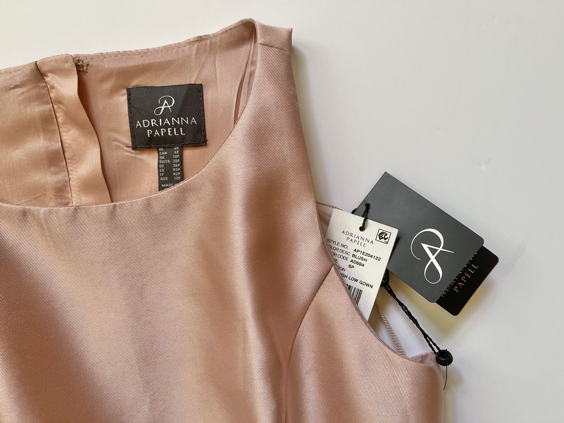 Adrianna Papell Hi-Lo Mikado Cruise Wedding Prom Homecoming Cocktail Dress 6P