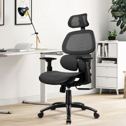 New Ergonomic Office Chair, High Back Home Desk Chair Comfy, 90-130° Tilt Lock, 3D Headrest, Big and Tall Office Chair 350lb, Ergo-Black New in box C