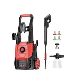 Electric Pressure Washer with Foam Cannon & 4 Quick Connect Nozzles