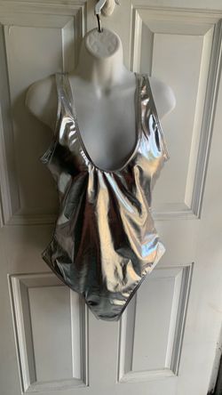 Silver Metallic One-Piece Swimsuit