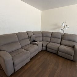 Reclining Sectional Couch w/ Cup Holders (As is)