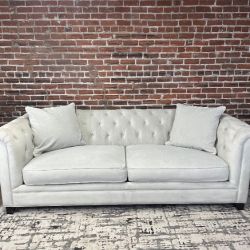 Delivery Available Martha Stewart Chesterfield Grey sofa couch retails 1300