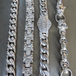 Men's silver jewelry Harley Davidson bracelet