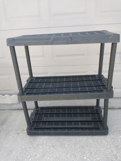 3-Tier Heavy Duty Black Plastic Shelving