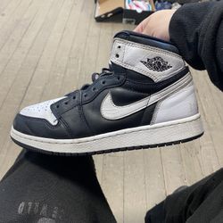 Jordan 1 Retro High og Gs Black White 2.0 Sz 6
