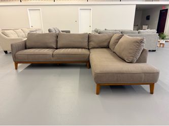 Grey mid century modern sectional sofa - excellent condition