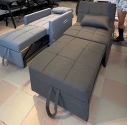 2 foldable sofas(grey/black) for sale