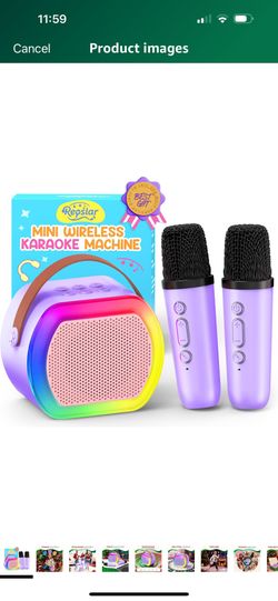 Brand New Mini Karaoke Machine with 2 Wireless Microphones,2025 TOP Kids Portable Karaoke Machine for 3, 4, 5, 6, 7, 8, 9,10,11,12+Year Old,