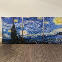 3 panel canvas wall art/painting - Van Gogh, Starry Night