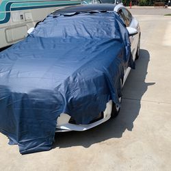 Dark blue leather high