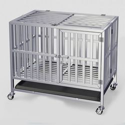 STAINLESS STEEL DOG CRATE 