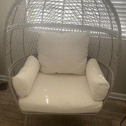 Oversized Wicker Egg Chair - Gray 