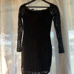 Shoulders Off Black Dress S