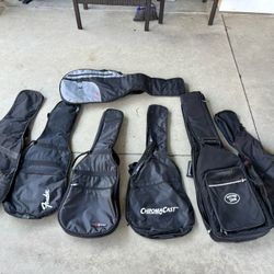 Lot Of 7 Electric Guitar Padded Gig Bags