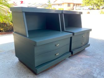 ✨Green Vintage Bassett Nightstand Pair Newly Refinished