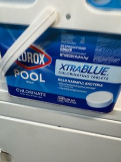 25lbs XTRA BLUE Clorox Clorine 3” tablets sealed bucket