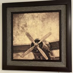 3’x3’ Framed Painting of Old Plane
