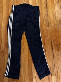 Adidas Navy Track Pants with White Stripes