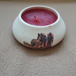 Scented Candle In Southwestern Ceramic Bowl