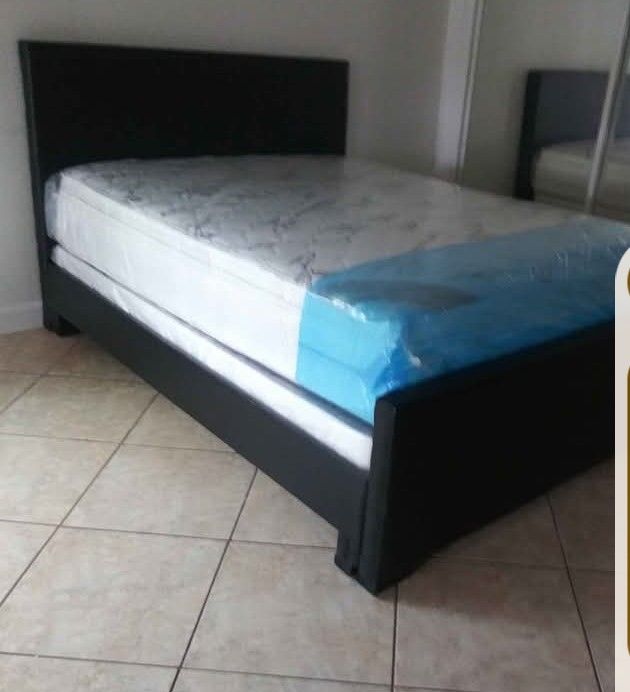 $340 Full Bed Frame With Mattress And Box-spring Brand New Free Delivery
