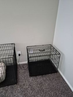 Black Wire Dog Crate with Tray