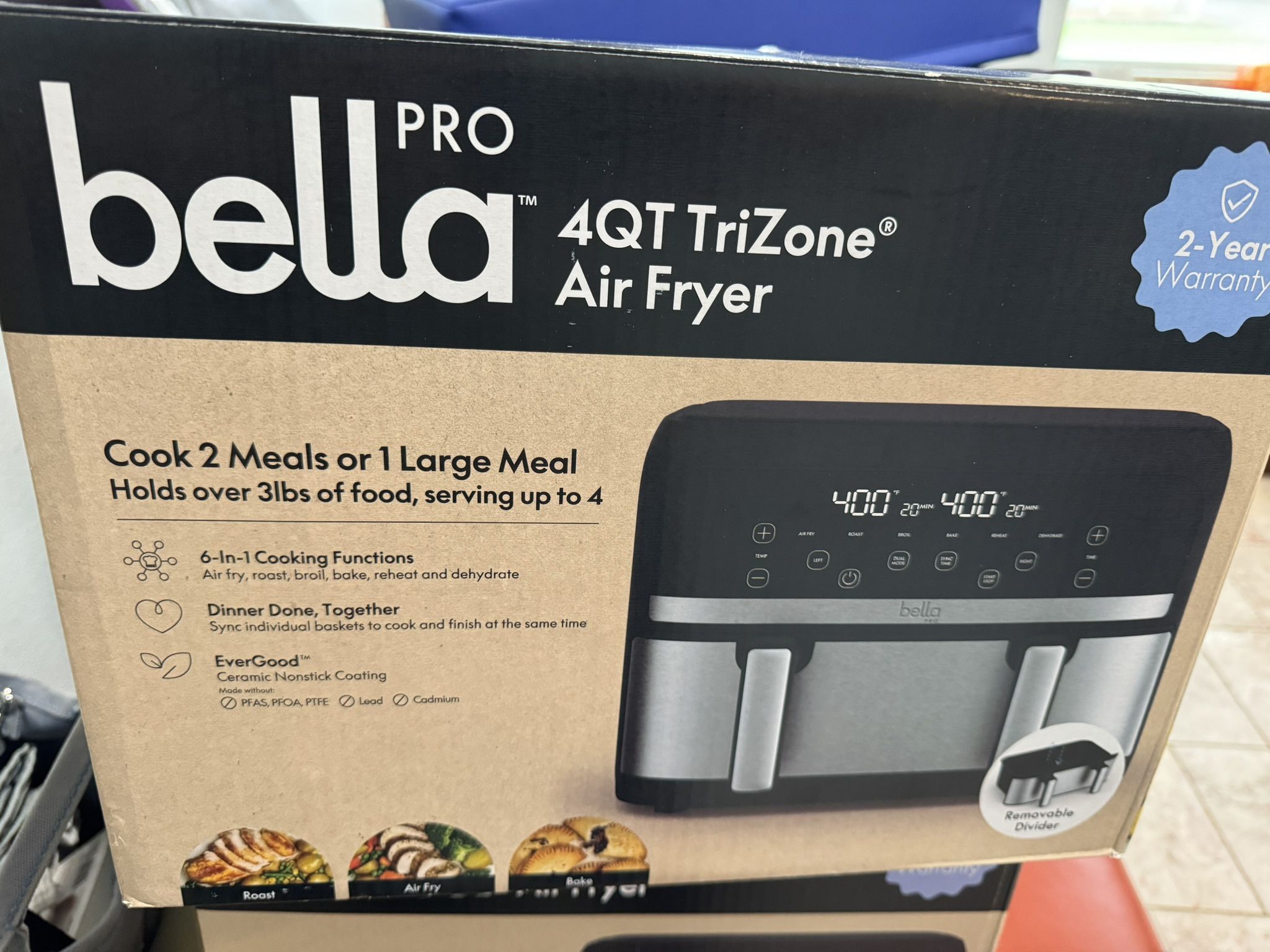 Bella Pro Air Fryer 4qt trizone