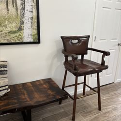 Chair / Stool / Swivel / Leather/ Solid Wood