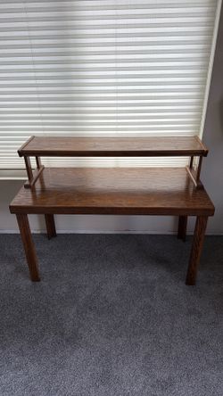 Oak desk with shelf