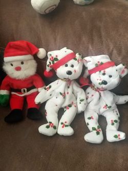 The BEANIE BABY COLLECTION Ty Santa & 1998 holiday teddy