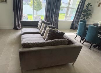 Modern Grey Fabric Lounge Couch