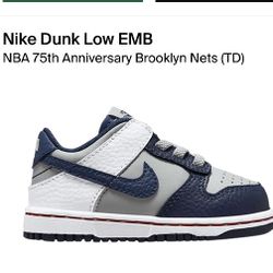 Nike Dunk Low 75th Anniversary NY Nets Toddler Size 4c