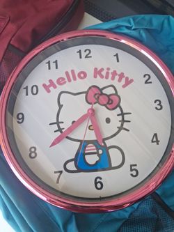 Hello Kitty Round Wall Clock Pink