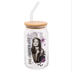 Silver Buffalo Buffy the Vampire Slayer The Chosen One Glass Jar Tumbler with Bamboo Lid and Glass Straw, 16 Ounces