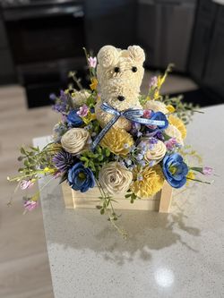 “It’s A Boy” Bear Crafted From Wood