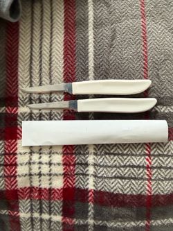 Pampered Chef Quikut Paring Knife White Handle 2.5"- 2 count