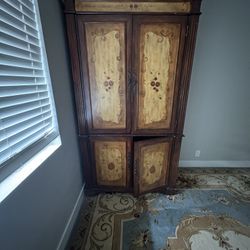 Beautiful Vintage Wood Armoire 