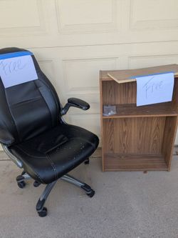Free small bookcase and running office chair