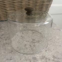 Glass Cloche With Wood Knob $6