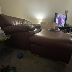 Leather Chair With Ottoman 