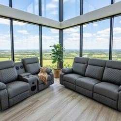 Sofa Y Loveseat (2) reclinables Led.electrico