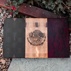 Hardwood Mexico Flag Cutting Board