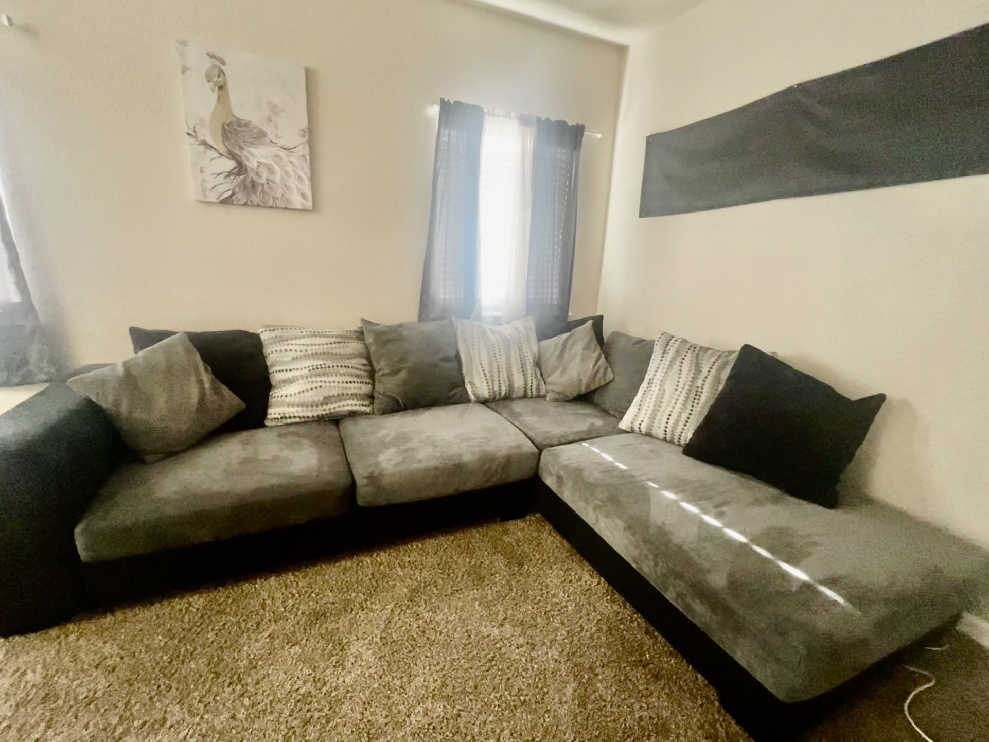 Black and grey Sectional