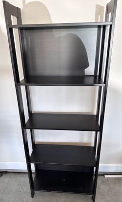 Black 5-Tier Ladder Bookshelf