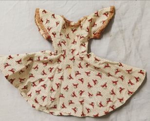 Christmas print handmade doll dress