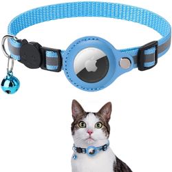 Leather Cat Collar Pet Tracking Dogs Loop For Apple Air Tag Anti Lost